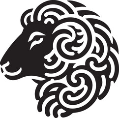 sheep head silhouette