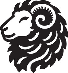 Naklejka premium sheep head silhouette