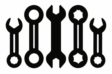 Wrench icons set. Wrench vector icon. Wrench key for servicing in the garage icon vector set
