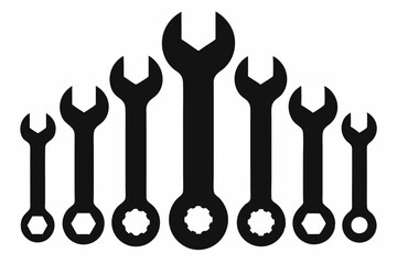 Wrench icons set. Wrench vector icon. Wrench key for servicing in the garage icon vector set
