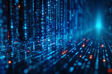 A room filled with lots of blue and red lights