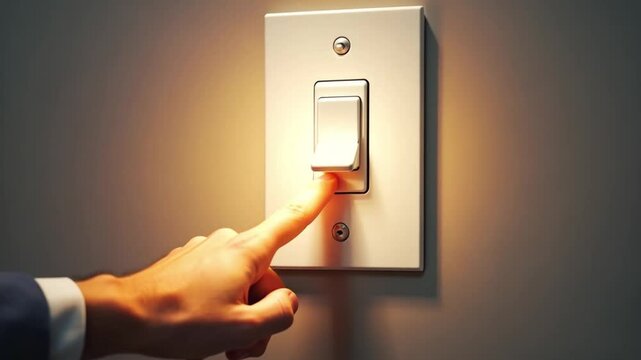 Hand with light switch