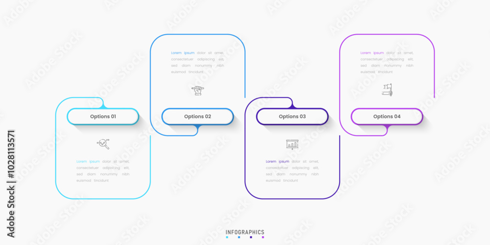 Wall mural vector infographic label design template with icons and 4 options or steps. can be used for process 