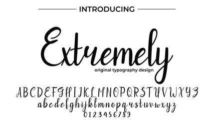 Extremely Font Stylish brush painted an uppercase vector letters, alphabet, typeface