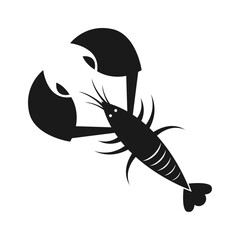 Lobster icon on white background.