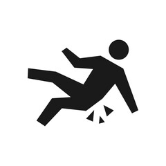 Falling icon on white background. Flat design vector.