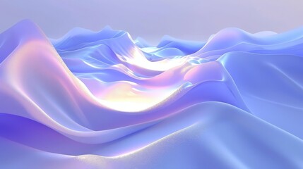 Wallpaper Abstract background forming an iridescent pastel colored wavy landscape