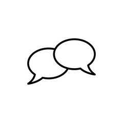 Two speech bubbles vector icon. Chat Conversation sign linear illustration for web and app..eps