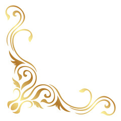 vintage golden corners, vintage abstract patterns golden classic corner