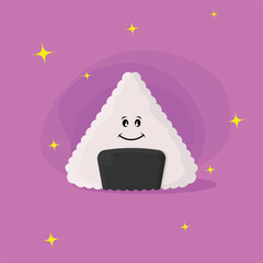 Vector illustration of onigiri character great for mascot