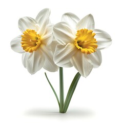 Fototapeta premium Narcissus, white Flower isolated on white background.close up.
