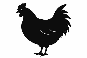 
Hen silhouette vector, Chicken hen silhouette isolated on white background