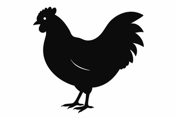 
Hen silhouette vector, Chicken hen silhouette isolated on white background