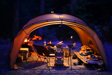camping at night