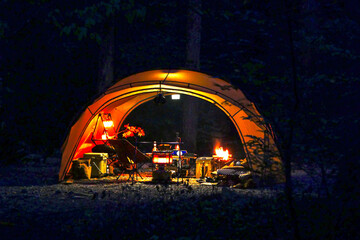 tent in the woods
