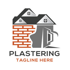 House Plastering Logo Design Template.