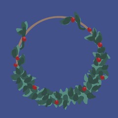Naklejka premium christmas wreath illustration