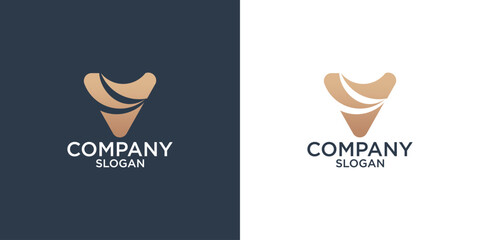 collection of letter v abstract monogram logo design vector