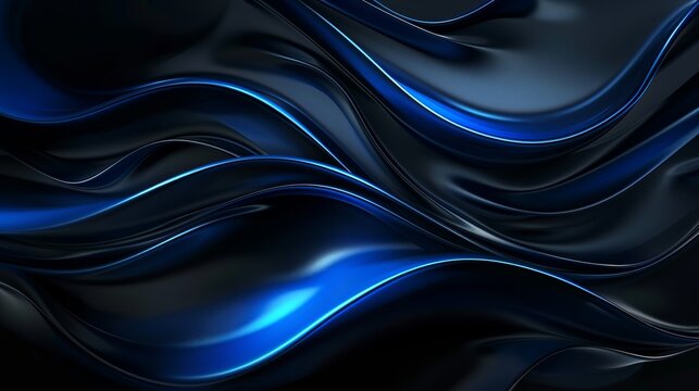 Wallpaper Abstract dark blue background with wavy pattern forming elegant texture