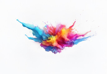 Fototapeta premium Abstract colorful paint explosion with vibrant hues swirling and merging in dynamic motion.