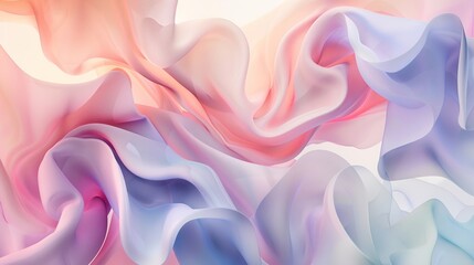 Fototapeta premium Wallpaper Abstract background with pastel colored fabric flowing and creating shapes