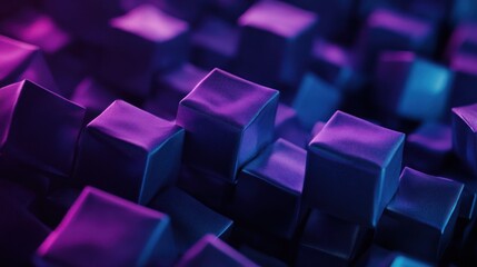 Obraz premium Abstract Purple and Blue Cubes