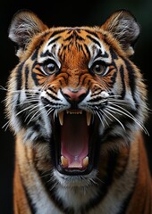 Fototapeta premium A cute animal at a party with a simple background and a surprised expression. 