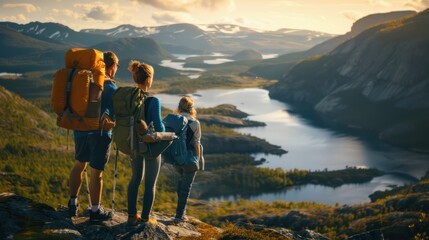 Naklejka premium Adventurous Hike in the Mountainous Landscape