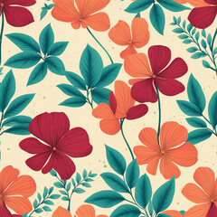 Obraz premium Seamless floral pattern background design