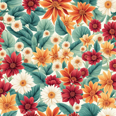 Seamless floral pattern background design