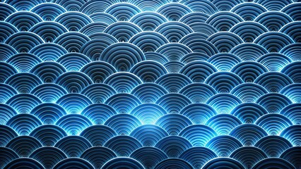 A serene Seigaiha pattern creates a stunning long exposure background, perfect for banners and social media. Capture elegance and tranquility in your visuals effortlessly.