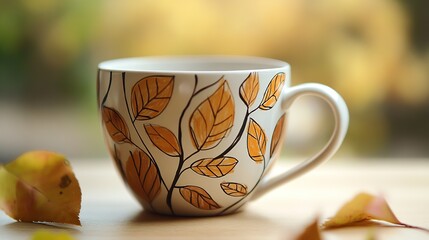Autumn Whispers: A Cozy Forest Scene on Coffee Cups