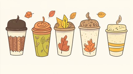 Autumn Whispers: A Cozy Forest Scene on Coffee Cups