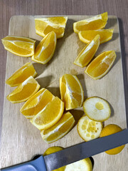 Nanwell orange slides on the butcher.