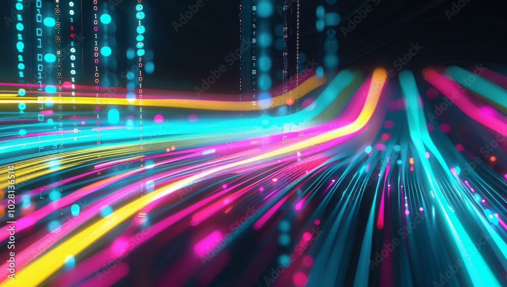 Canvas Prints a blurry image of a colorful light show with lights. ai.