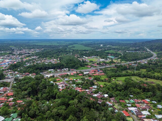 View of a town from the sky