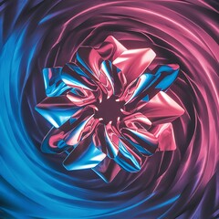 Fototapeta premium Abstract Geometric Glow Blue and Pink Background