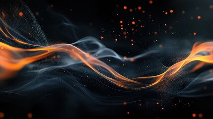 Modern black background with dynamic digital art overlays, ideal for creative technology projects