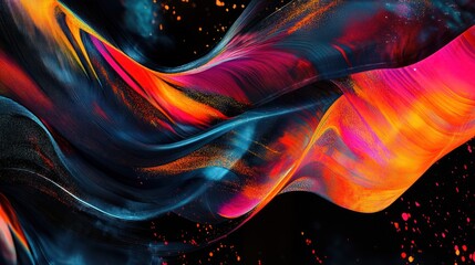 Modern black background with dynamic digital art overlays, ideal for creative technology projects