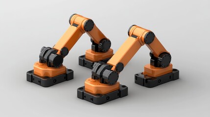 Modular robotic arms for flexible manufacturing, showcasing highly customizable robotic arms with interchangeable parts, offering adaptability and scalability in dynamic manufacturing environments.