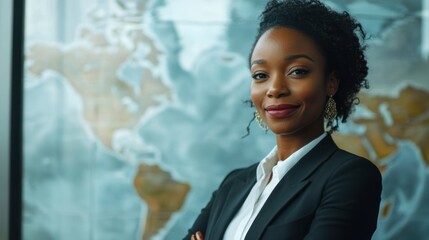 Multicultural business woman, highlighting diversity and global collaboration, 