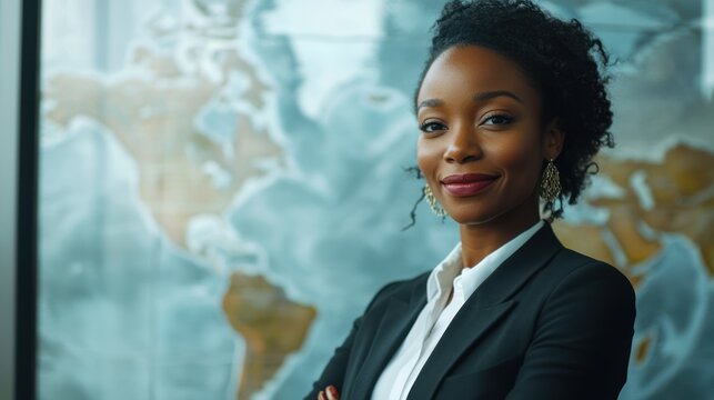 Multicultural business woman, highlighting diversity and global collaboration, 