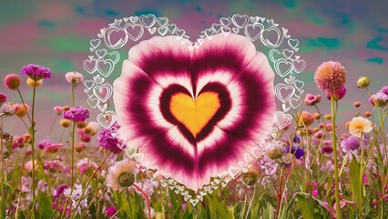 Flower background with heart.