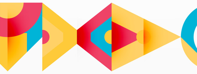 Colorful circle and triangle abstract background. Template for wallpaper, banner, presentation, background