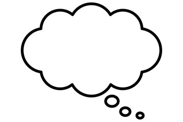 シンプルなバブルふきだし、モクモクふきだしのイラスト