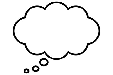 シンプルなバブルふきだし、モクモクふきだしのイラスト