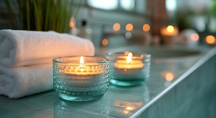 Scented candles with soft light