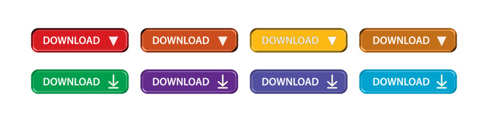 download button as vector element graphic of website or application illustration isolated on white background. set of downloads buttons for app and web graphics design

