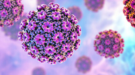 Human Papillomavirus (HPV) 3D Rendering