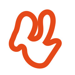 Orange outline abstract shapes 